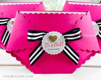 10 Kate Spate Baby Shower Invitations|Baby Shower Diaper Invitations|Baby Announcements|Kate Spade Invitations|Baby Shower|Baby Invitations