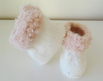 Knitting Pattern PDF file Winter Baby Boots 0-6/6-12