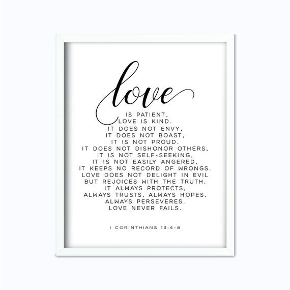 Love Is Patient Love is Kind 1 Corinthians 13 4 8 Printable