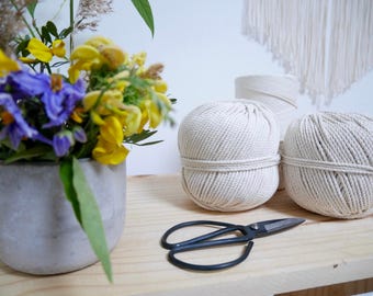 Cotton Rope for Macrame, 50m diameter 3mm