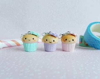 Cupcake charm, muffin charm, kawaii muffin, TN planner charm, Kawaii charm, polymer clay charm, cupcake polymer clay charm, kawaii cupcake