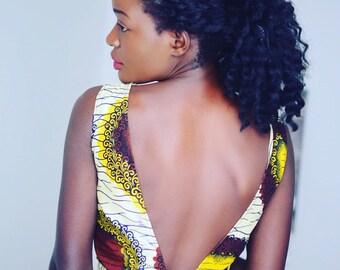 Backless top, Ankara top, Ankara backless top, Kitenge top, African print top, Printed top, African clothing, summer top
