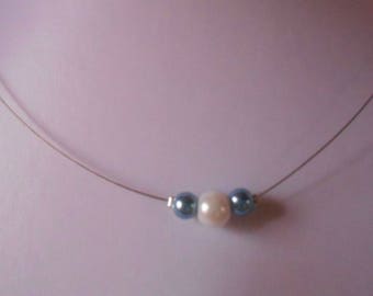 Simple blue and white wedding necklace