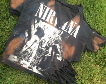 Nirvana vintage and reworked off the shoulder and bleached vand top