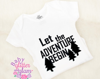 Let the Adventure Begin, Pregnancy Announcement Reveal, Daddy's Adventurer, Happy Camper, Boho Baby Clothes, Newborn Boy Outfit