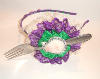 Little Mermaid Headband Ariel Dinglehopper Hair Dont Care Seashell Adornment Helloween Costuming Piece Carnival Fascinator Birthday Party