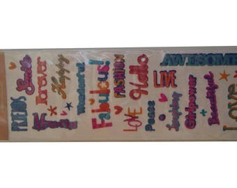 Various words fabric sticker