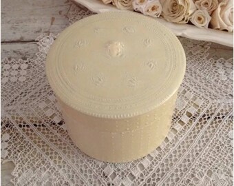 Antique Cream Victorian Celluloid Collar & Cuff Box