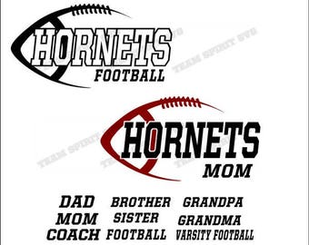 Hornets Football Mom, Dad Download Files - SVG, DXF, EPS, Silhouette Studio, Vinyl Files, Digital Cut Files -Use with Cricut and Silhouette