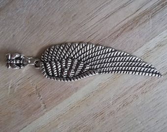 Dangle wing antique silver 65mm x 17mm B78825 big hole bead