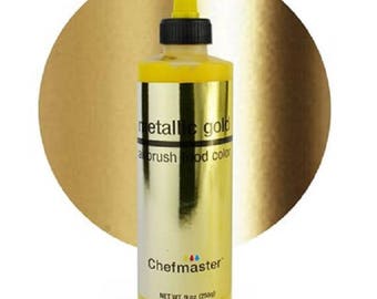 Chefmaster Edible Metallic Gold airbrush color 9oz