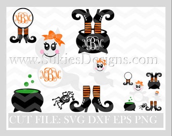 Halloween Monogram SVG File For Cricut and Cameo DXF for Silhouette Studio Cutting File Monogram svg, Halloween svg, Fall svg, Fall Monogram