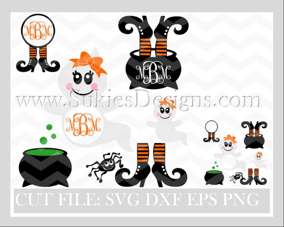 Download Halloween Monogram SVG File For Cricut and Cameo DXF for