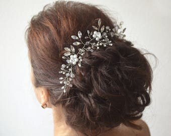 Wedding Hair Vine, Bridal Headpiece, Bridal Hair Piece, Pearl Headpiece, Floral Hair Piece, Wedding Hair Piece, Bridal Hair Vine, Hair Vine