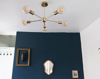 LHOTSE / Brass Model / Industrial / mid century / Sputnik / Pendant light / Handmade in London, England