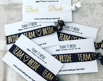 Team Bride Hen Party Favours - hair ties / wrist band