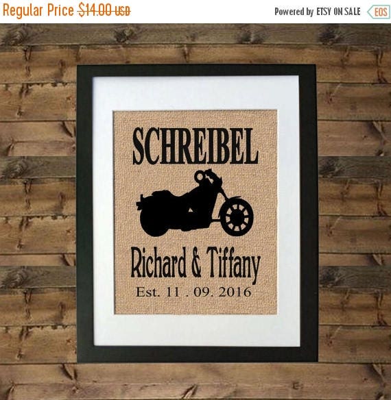 ON SALE Personalized Motorcycle Gift Motorcycle Wedding Gift