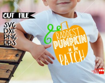 Pumpkin Svg File - Fall Svg File - Halloween Svg File - My First Halloween Svg File - Raddest Pumpkin in the Patch Svg - My first Halloween