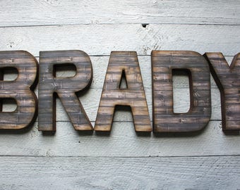 Rustic Home Decor - Distressed Letters - Wooden Letters - Woodland Nursery - Reclaimed Wood - Wall Letters Nursery - Wood Letters - Gallery