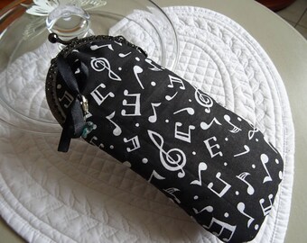 clasp dark gray glasses case