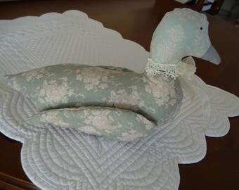 TILDA fabric TILDA duck off white and pale green