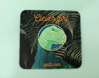 Clever girl velociraptor dinosaur Jurassic Park enamel pin - AVAILABLE NOW!