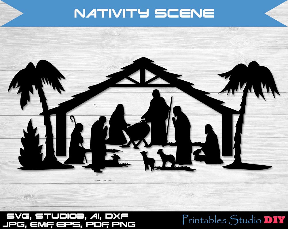 Download O Holy Night Nativity Scene svg cuttable Cricut Design