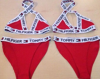 Remake -Reigning Supreme Vintage Remake Tommy Hilfiger Swim Suit- Bikini-Beachwear-Vintage Swim Wear