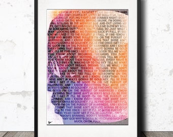 Kid Cudi - Pursuit of Happiness lyric poster print artwork