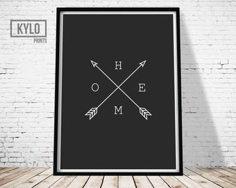 Home Arrow Print, Arrow Black and White Print, Wall Art Print, Home Print, Minimal Arrow Home Type, Elegant, Hipster Print, Minimalist Print
