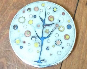 Genuine Vintage Compact Mirror - Round Make up Mirror, Purse Mirror, Gift for her, Vintage Compact, 1960 Compact, Pocket Mirror