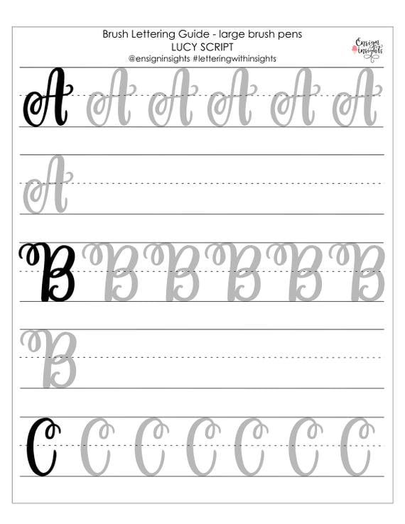 Hand Lettering practice sheets brush lettering uppercase and