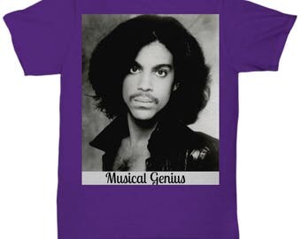 Purple Prince T-shirt Teeshirt Musical Genius White or Black
