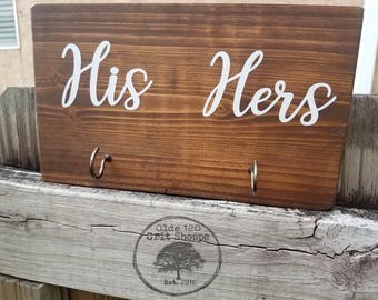 His And Hers Rustic Fixer Upper Style Key Holder His And Hers Rustic Fixer Upper Style Key Holder