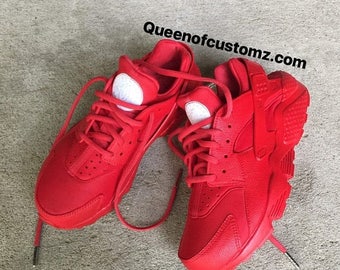 On Sale Fire Red Nike huaraches custom