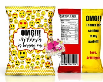 Emoji party favor---Emoji chip bag---Emoji birthday party---DIGITAL FILE ONLY!!!!