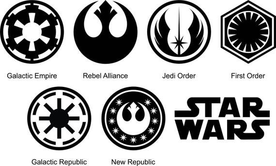 Star Wars Symbols Silhouette And Stencil Outline Logo Digital