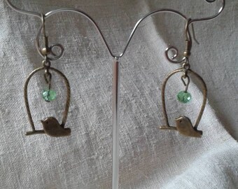 "bird on his perch" earrings