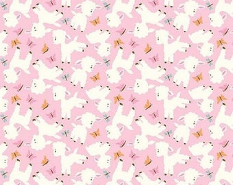 TISSU enfant rose RILEY BLAKE Fabrics WOODLAND TRAILS