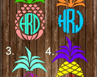 Pineapple Decal, Monogrammed Pineapple Decal, pineapple, monogram