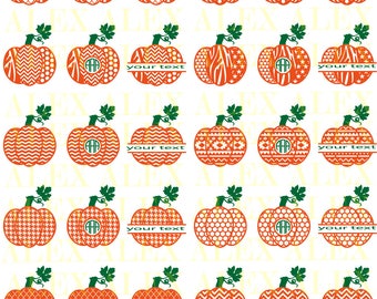 70% OFF, Pumpkin SVG, Pumpkin Monogram Svg, Pumpkin Split Monogram Svg, Halloween svg, Pumpkin Svg, Dxf,Eps,Png files, Silhouette Cut Files
