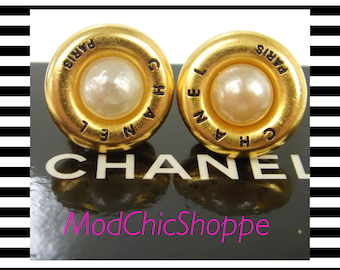 Authentic Chanel Earrings with imitation pearl! Stunning!