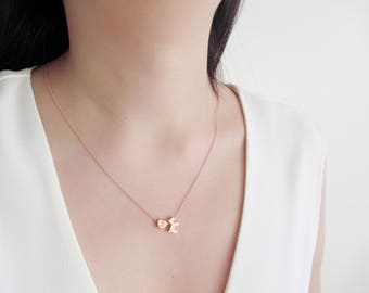 Puppy dog necklace, kids necklace, rose gold necklace, cute necklace