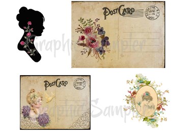 Printable Collage,Scrapbook Images,Vintage Printable,Victorian Printable,Paper Crafts,Digital Prints,decoupage,Scrapbook Printable