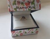Christmas Proposal Ring Box - Gingerbread Couple Ring Box - Engagement Ring Box - Candy Cane