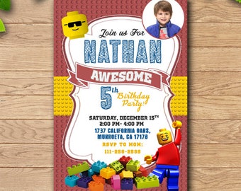 Lego/Lego Birthday Invitation/Lego Party/Lego Birthday/Lego Invitation/Lego Birthday Party/Lego Birthday Party Invitation/Lego Printables