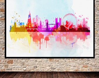 London Wall Art london skyline art | etsy London Wall Art london skyline art | etsy