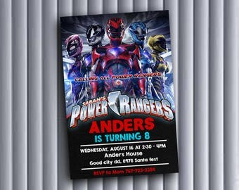 Power Rangers,Power Ranger Invitation,Power Rangers Birthday,Power Ranger Party,Power Ranger Birthday Invitation,Power Rangers Invite