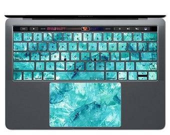 ON SALE MacBook Keyboard Sticker Blue MacBook Decal Watercolor Art MacBook Sticker Keys Key Decals Teal MacBook Skin MacBook Air Pro 13 15 1