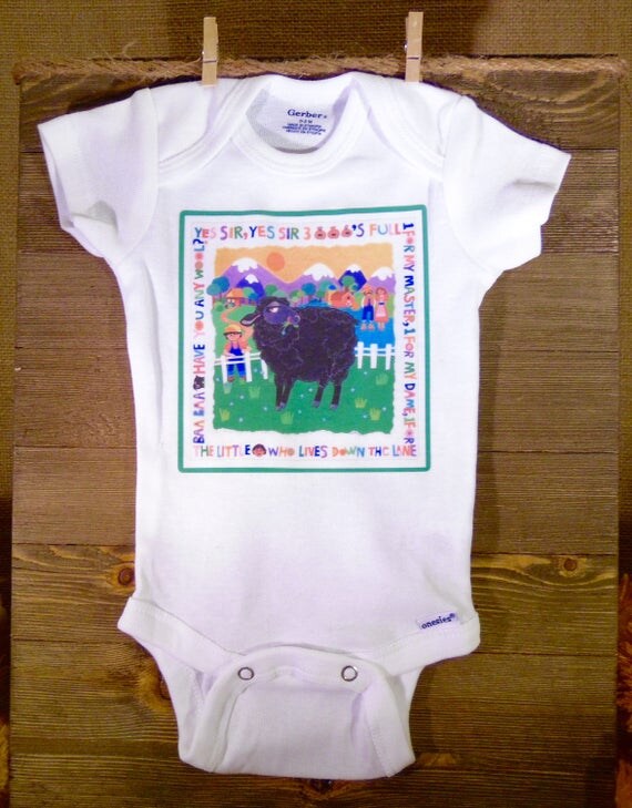 BAH BAH BLACK Sheep Baby Onesie® Baby Clothing Infant Wear.